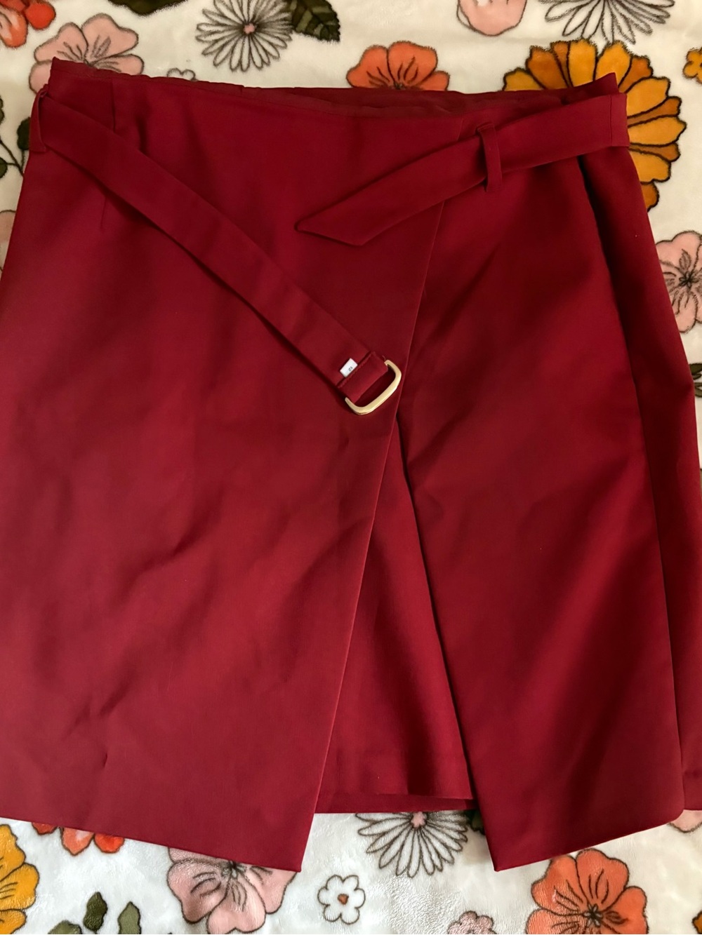 NWT White House Black Market Belted Rust Burnt Orange Skirt Size 12 - Picture 2 of 11